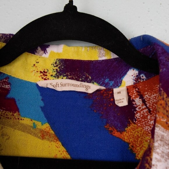 Soft Surroundings multi color button down shirt-M - Picture 3 of 5
